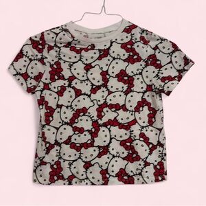 Hello Kitty Print Baby Tee - White & Red